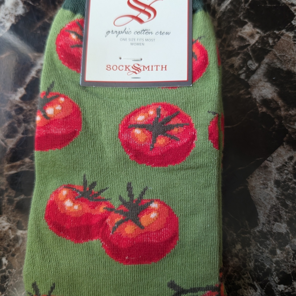 Sock Smith Tomato Graphic Cotton Crew Socks
